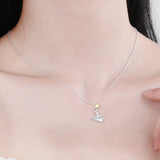 925 Sterling Silver Little Boy Star On Paper Plane Pendant Necklace