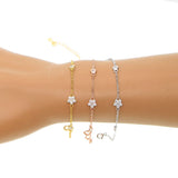 925 Silver Moon Star Bracelet Delicate Minimalist Gift