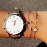 925 Silver Moon Star Bracelet Delicate Minimalist Gift