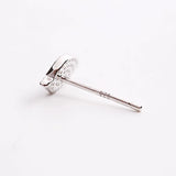 925 Silver Enamel Leaf Stud Earrings Women Girls Party Gift Jewelry