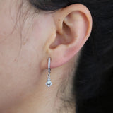 925 Silver Fire Opal CZ Dangle Drop Earrings