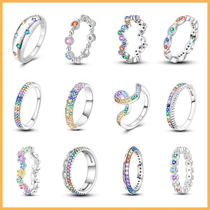 925 Silver Zircon Ring Women's Wedding Jewelry Gift