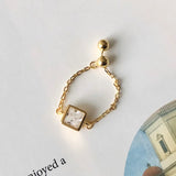 925 Silver Square Yellow Green Red Zircon Chain Adjustable Ring