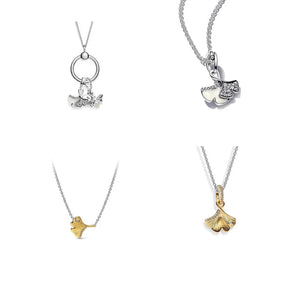 925 Sterling Silver Ginkgo Ball Necklace Gift