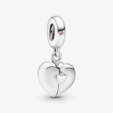 925 Silver Family Heart Locket Charm Bead for Bracelet