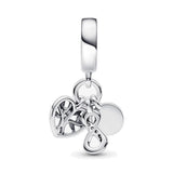 925 Silver Family Infinity Triple Dangle Charm S925 Bracelets DIY Pendant