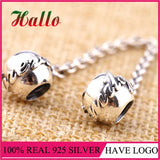 925 Sterling Silver Family Ties Safety Chain, Clear CZ Stopper Charms