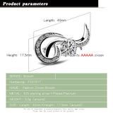 925 Sterling Silver Zircon Flower Brooch Birthday Gift