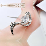 925 Sterling Silver Zircon Flower Brooch Birthday Gift
