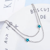 925 Silver Star Crystal Bracelet Women Choker Charms Gift