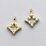 925 Sterling Silver Zircon Charms Pendants for Jewelry Making DIY Gift