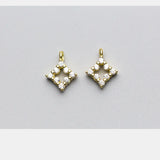 925 Sterling Silver Zircon Charms Pendants for Jewelry Making DIY Gift