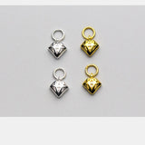 925 Sterling Silver Zircon Charms Pendants for Jewelry Making DIY Gift