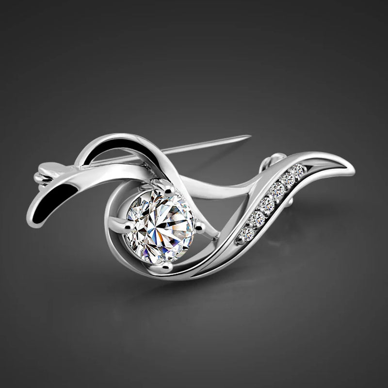925 Silver Flowers Brooches Vintage Pin Fine Jewelry
