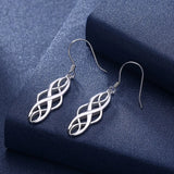 925 Silver Geometric Infinity Drop Earrings Women Jewelry Christmas Gift