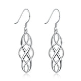 925 Silver Geometric Infinity Drop Earrings Women Jewelry Christmas Gift