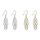 925 Silver Geometric Infinity Drop Earrings Women Jewelry Christmas Gift