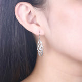 925 Silver Geometric Infinity Drop Earrings Women Jewelry Christmas Gift