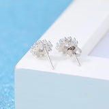 925 Silver Crystal Stud Earrings - Women's Jewelry Gift