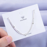 925 Silver Double Layer Charm Beads Bracelet Gift Girls