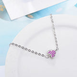 925 Silver Heart Bracelet Cubic Zirconia Micro Pave Women's Jewelry