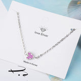 925 Silver Heart Bracelet Cubic Zirconia Micro Pave Women's Jewelry