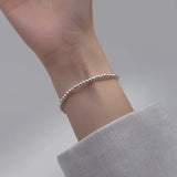 925 Silver Female Korea Beads Ball Charm Bracelet Wedding Gift