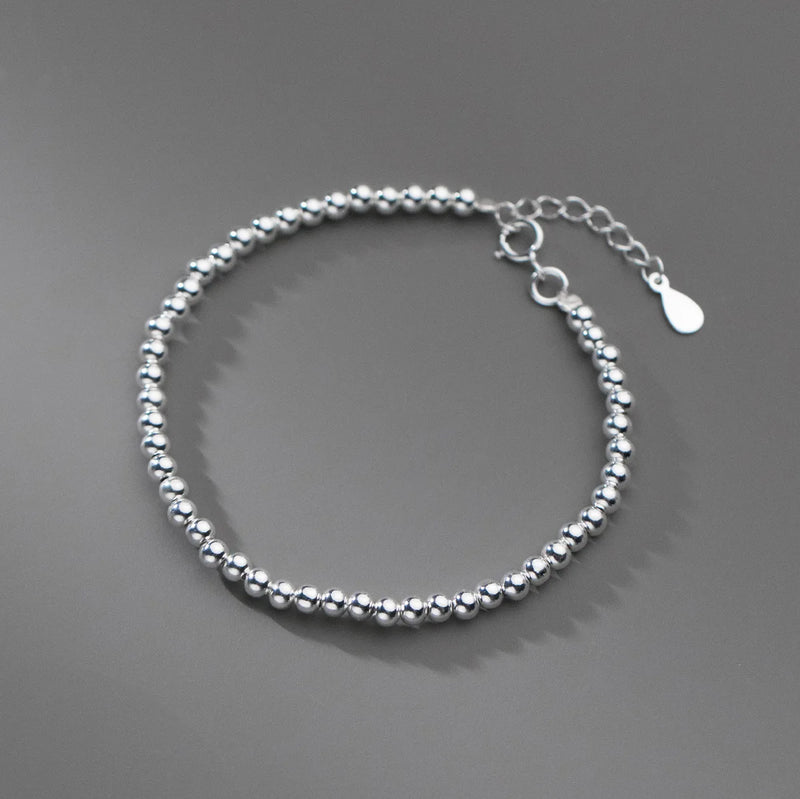 925 Silver Female Korea Beads Ball Charm Bracelet Wedding Gift