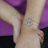 925 Silver Turquoise Heart Charm Bracelet