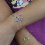 925 Silver Turquoise Heart Charm Bracelet
