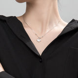 925 Sterling Silver Lucky Bean Longevity Lock Pendant Necklace