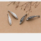 925 Sterling Silver Fish Spacer Beads 39x8mm for Bracelets & Necklaces