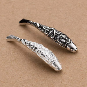 925 Sterling Silver Fish Spacer Beads 39x8mm for Bracelets & Necklaces