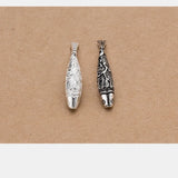 925 Sterling Silver Fish Spacer Beads 39x8mm for Bracelets & Necklaces