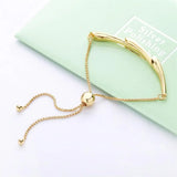 925 Silver Flower Branch Bracelet CZ Charms Slide