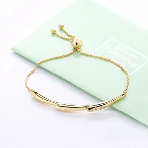 925 Silver Flower Branch Bracelet CZ Charms