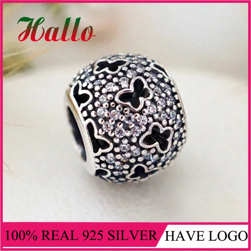 925 Silver Fluttering Butterflies Charm for Bracelets DIY Berloque