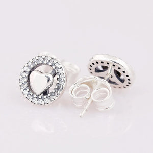 925 Silver Forever Hearts Stud Earrings for Women