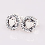 925 Silver Forever Hearts Stud Earrings for Women