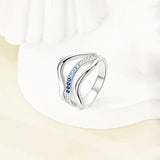 925 Silver Clover Moon Heart Rings Zircon Wedding Jewelry