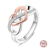 925 Silver Clover Moon Heart Rings Zircon Wedding Jewelry