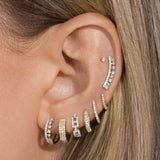 925 Silver Geometric Bar Ear Climber CZ Earring
