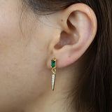 925 Silver Geometric Cz Spike Dangle Earring, Vermeil Jewelry