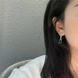 925 Silver Geometry Earrings Women Solid Silver Studs