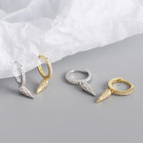 925 Sterling Silver Zircon Cone Earrings Bride Jewelry