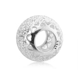 925 Sterling Silver Glitter Heart Beads Charm Europe Bracelet DIY Jewelry Gift