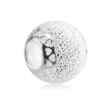 925 Sterling Silver Glitter Heart Beads Charm Europe Bracelet DIY Jewelry Gift