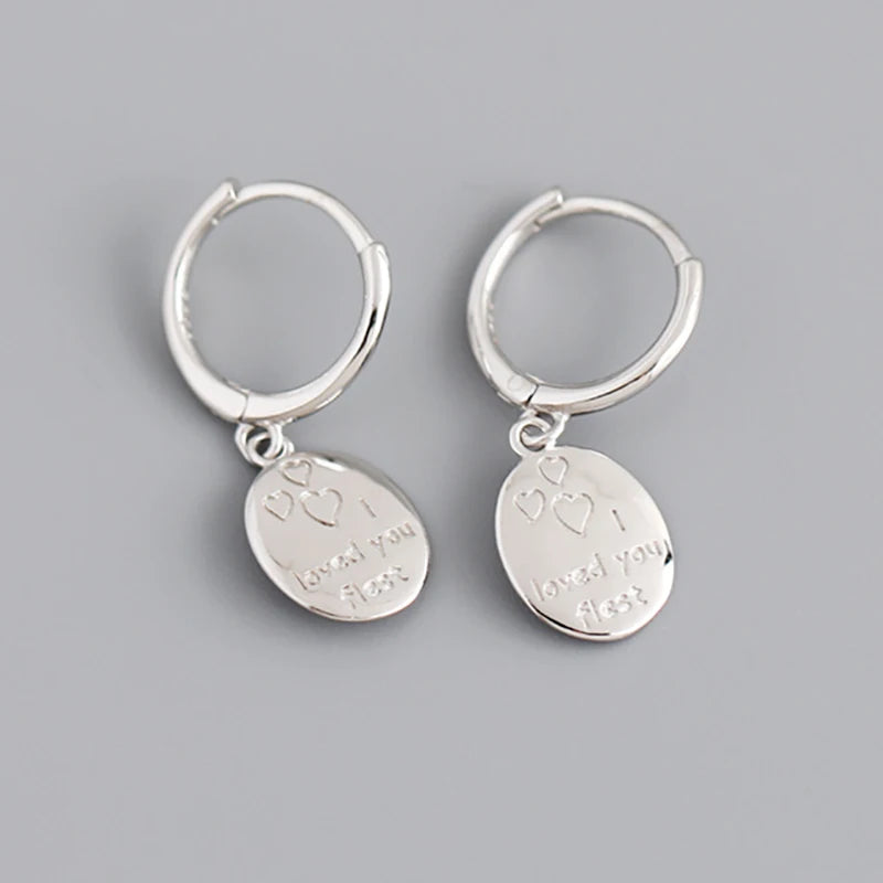 925 Silver Heart Hoop Earring For Women, Kids