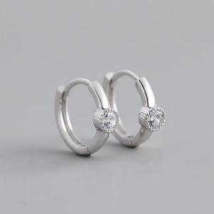 925 Sterling Silver Zirconia Hoop Earrings for Women