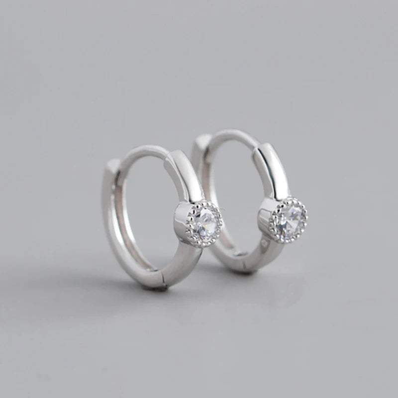925 Sterling Silver Zirconia Hoop Earrings for Women